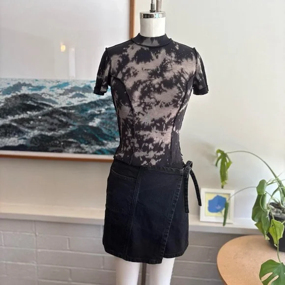 BDG Black and Gray Tie-Dye Bodysuit - Picture 2 of 7